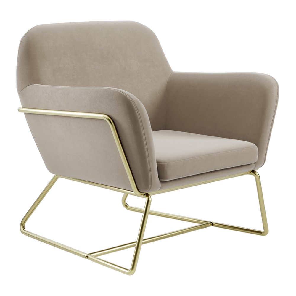 Kensal occasional armchair with metal frame in Beige