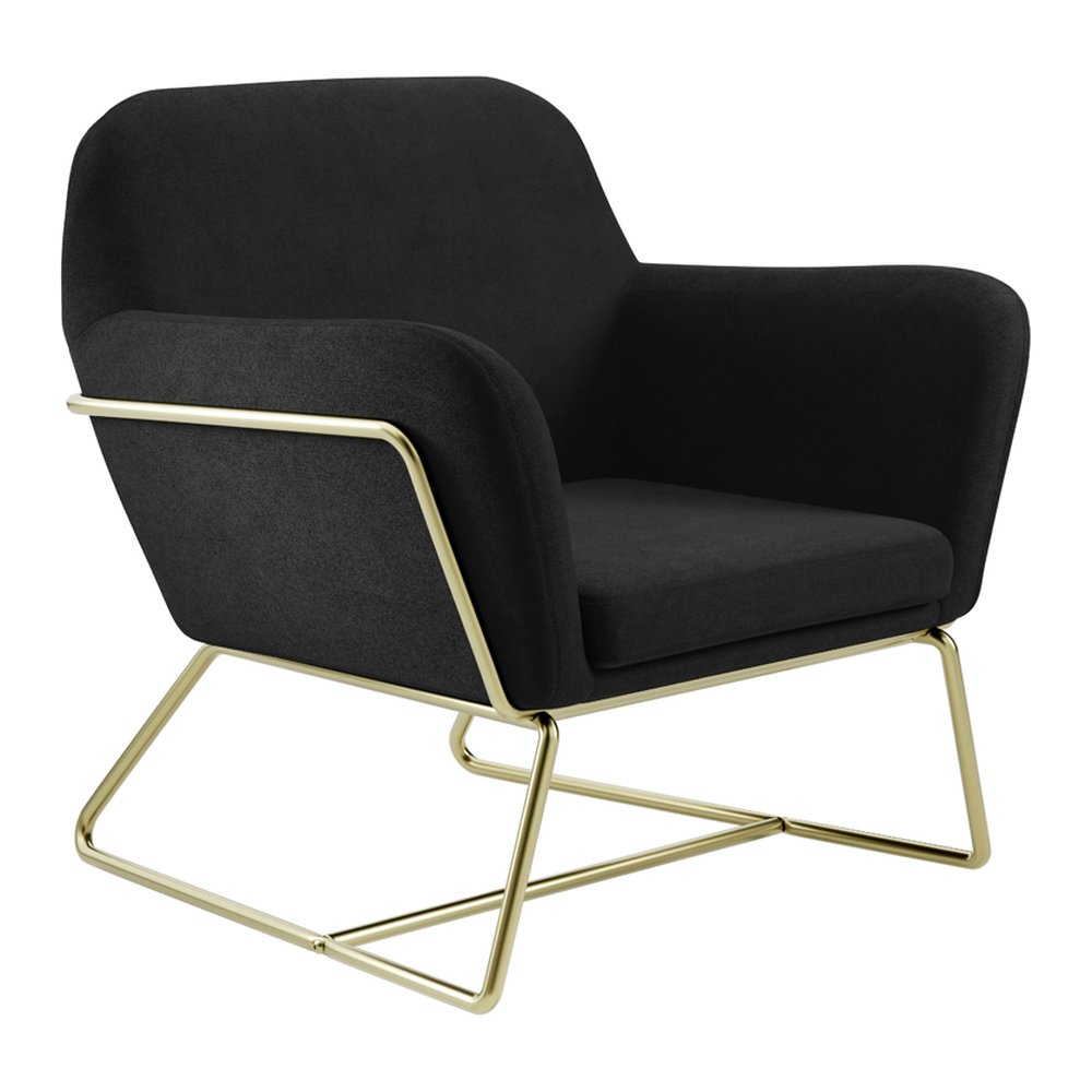 Kensal occasional armchair with metal frame in Black