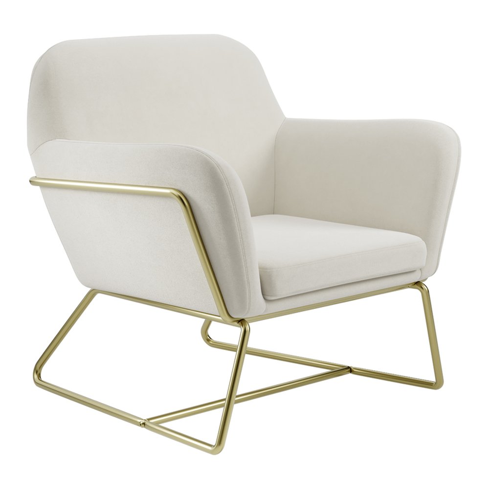 Kensal occasional armchair with metal frame in Cream