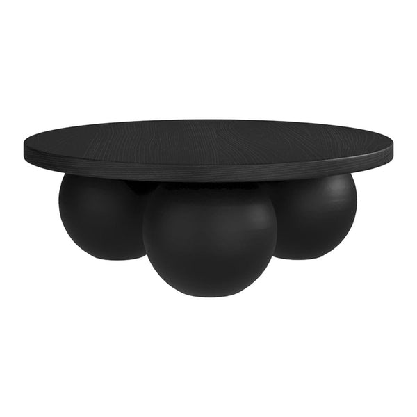 Kimmeridge concrete coffee table with ball feet in Black