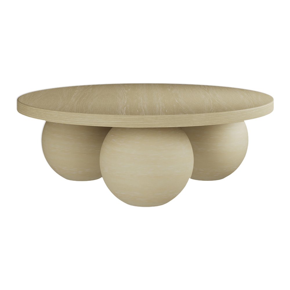 Kimmeridge concrete coffee table with ball feet in Calico
