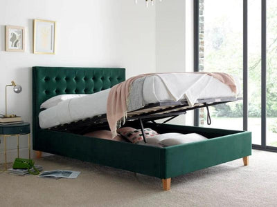 Kingham Green Ottoman Double Bed