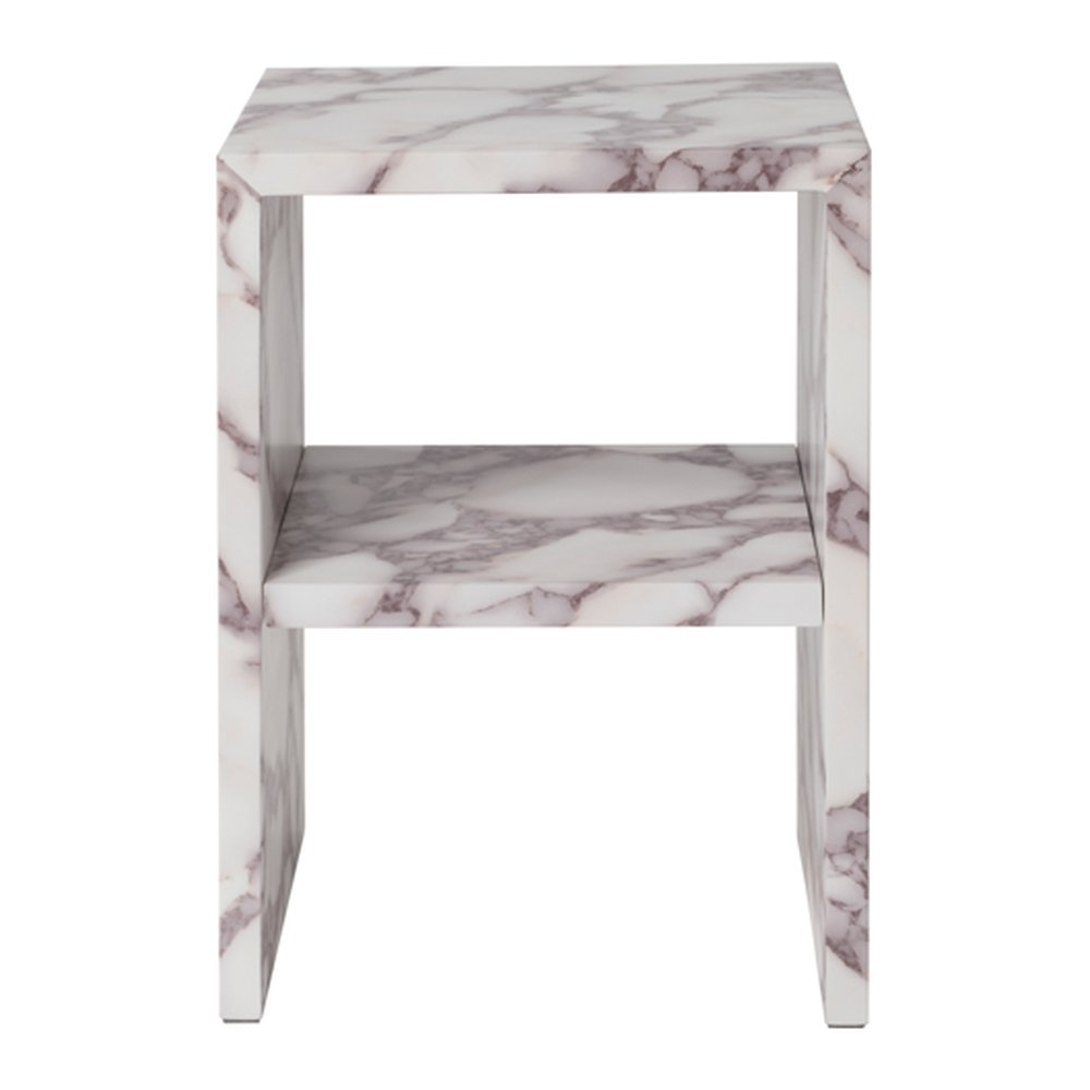 Kingswear marble effect bedside table
