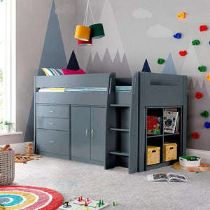 Lacy Grey Mid Sleeper - Hover