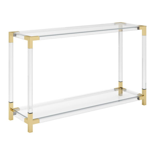 Lamorna acrylic console table in Clear