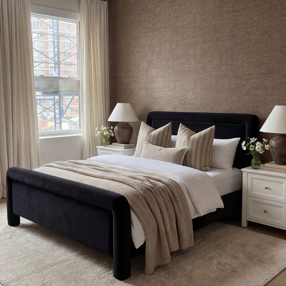 Langdale rounded upholstered bed