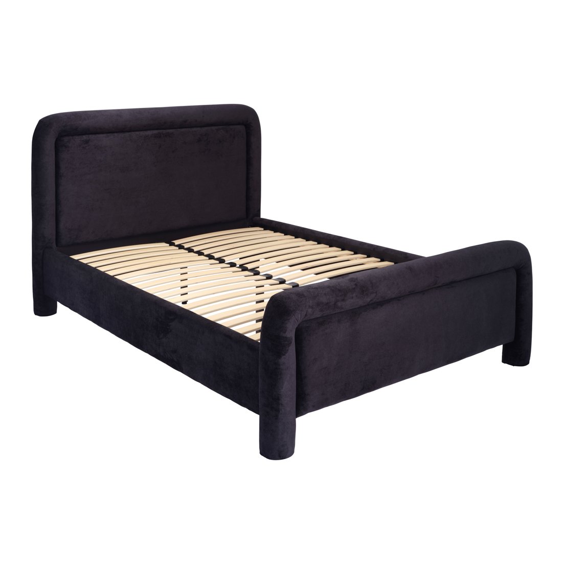 Langdale rounded upholstered bed in Black