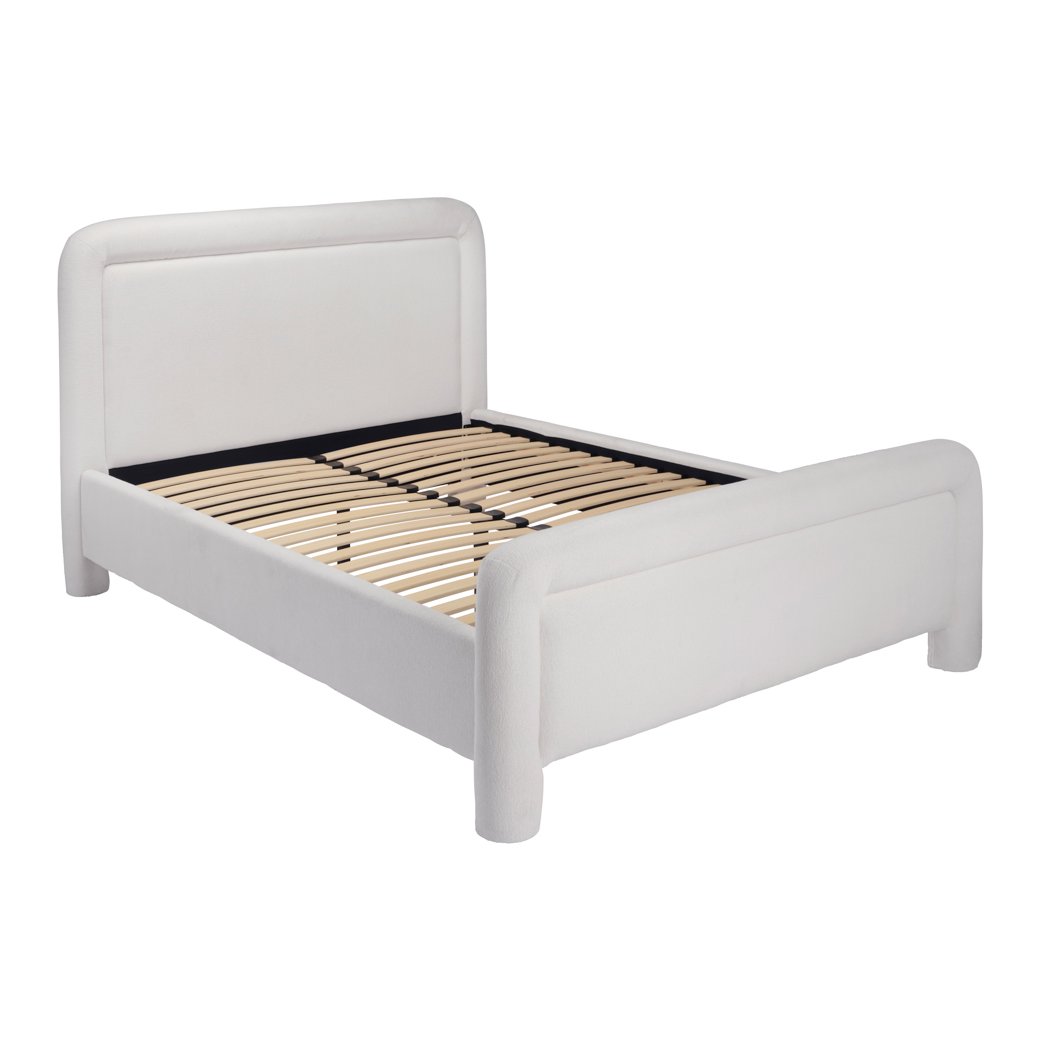 Langdale rounded upholstered bed in Ghost
