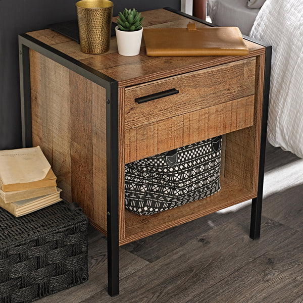 Lavenham industrial bedside table in Oak Effect