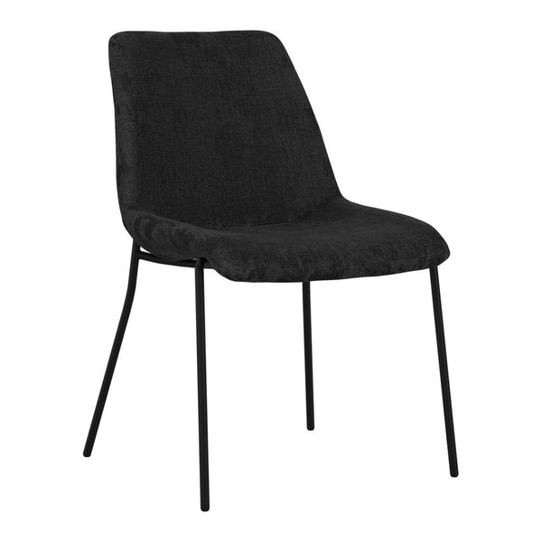 Lechlade textured velvet dining chairs in Black