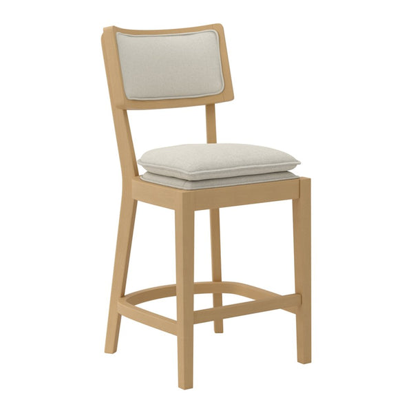 Ledbury woven fabric counter stool with wooden frame in Frost
