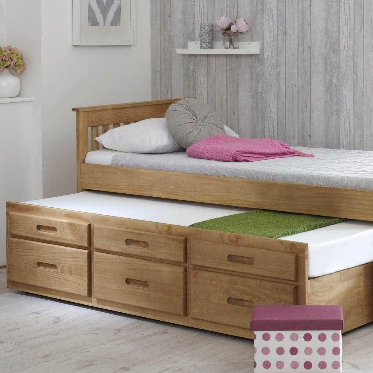 Leo Single Storage Cabin Bed with Trundle - Millie & Jones