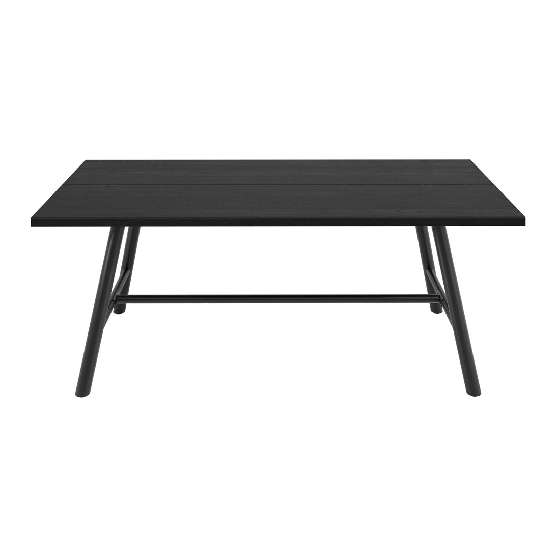 Lewes wood effect dining table with metal frame