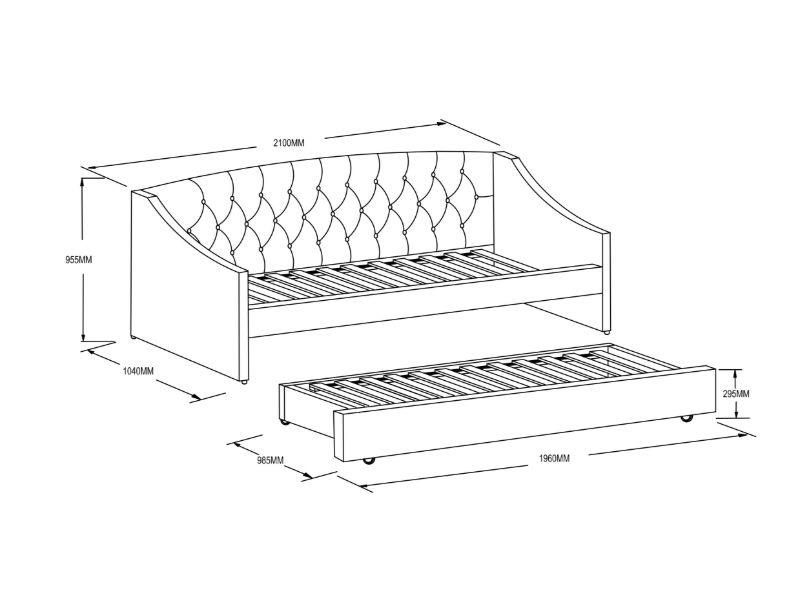 Aurora White Boucle Daybed with Trundle