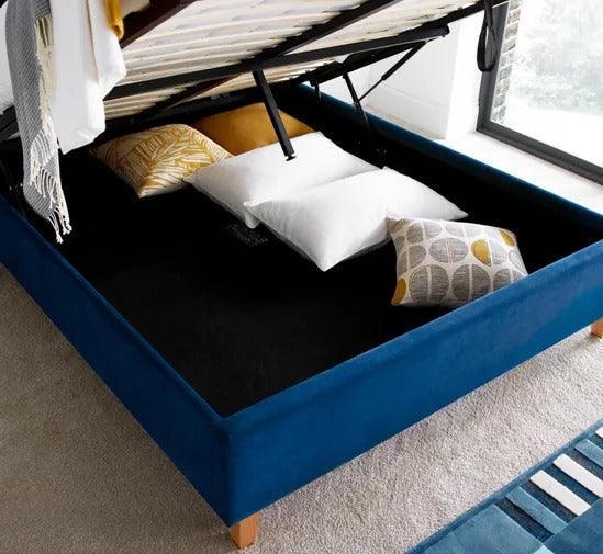 The Kingham Blue Ottoman Bed - Millie & Jones