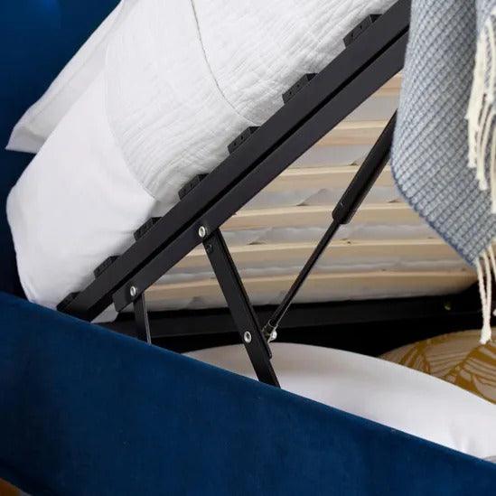 The Kingham Blue Ottoman Bed - Millie & Jones
