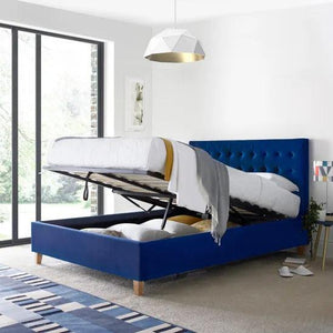 Kingham Blue Ottoman Double Bed - Hover