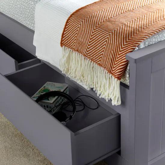 The Enzo Grey Wooden 3 Drawer Storage Bed - Millie & Jones