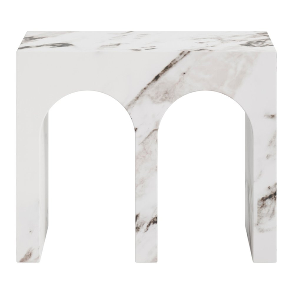 Marazion large marble effect side table