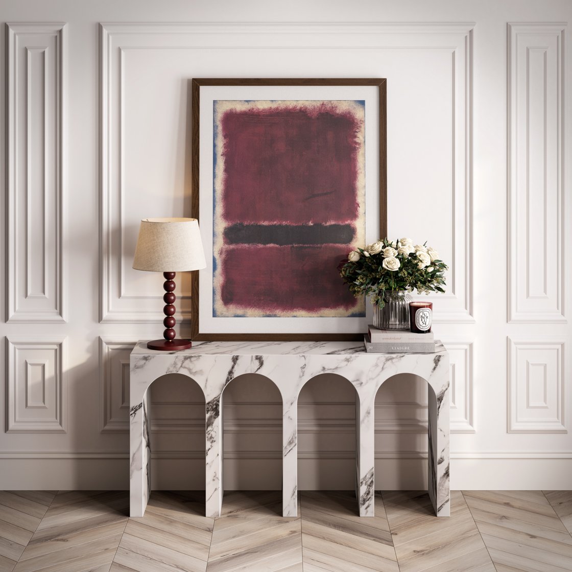 Marazion marble effect console table