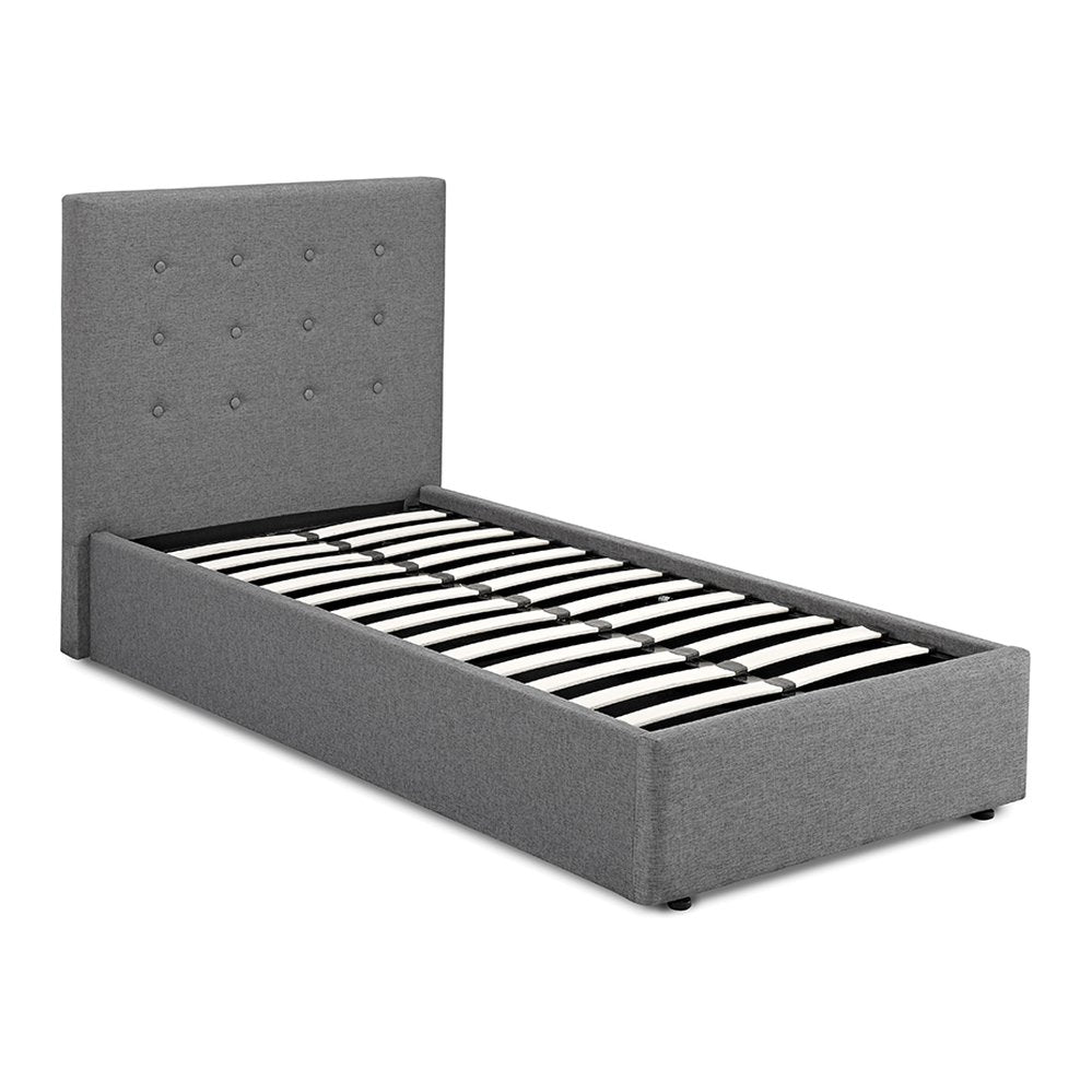 Margo upholstered bed with buttoned headboard in Single