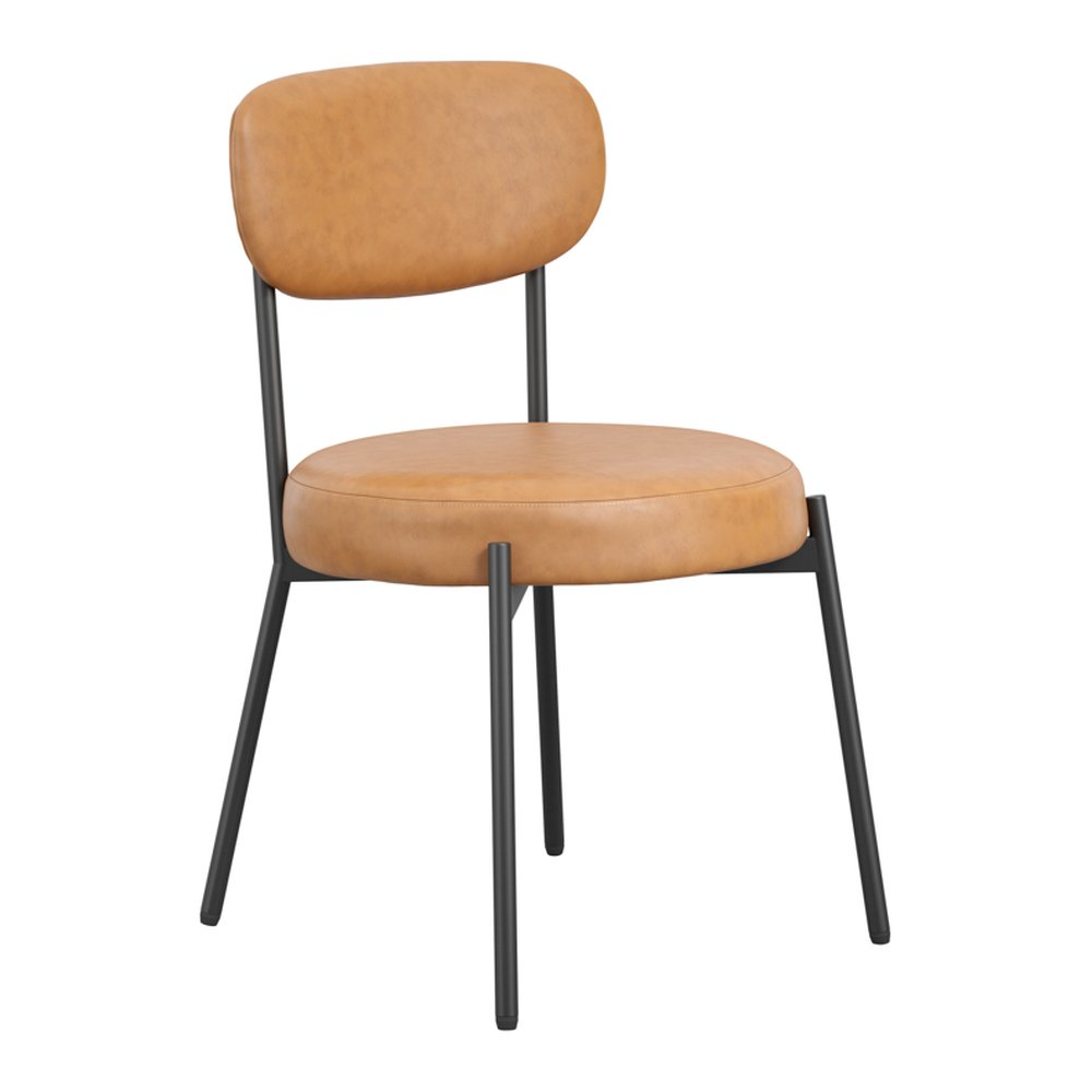 Marlborough upholstered dining chair with metal legs in Caramel