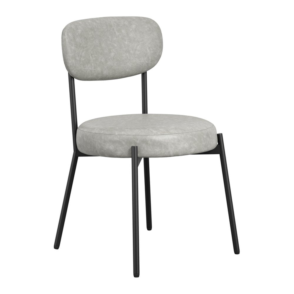Marlborough upholstered dining chair with metal legs in Graphite