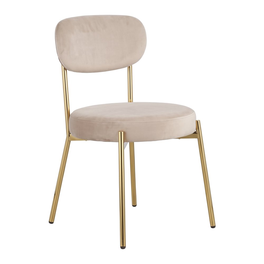 Marlborough upholstered dining chair with metal legs in Loaf