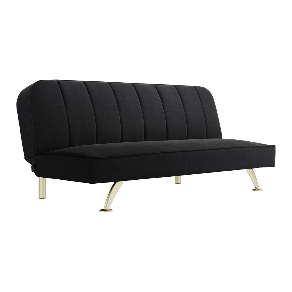 Marylebone click clack sofa bed in Black Velvet