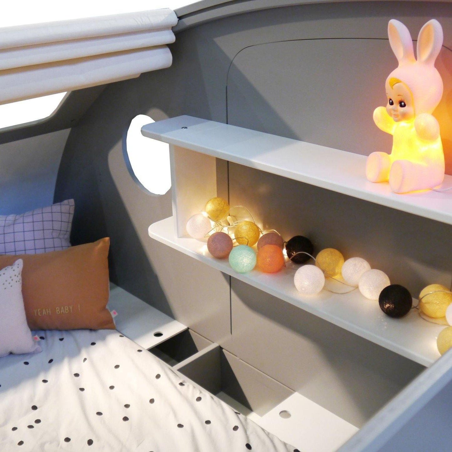 Caravan Bed with Storage Drawers & Shelves - Millie & Jones