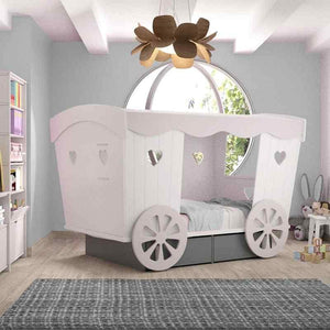 Small Double Carriage Bed with Storage Drawers - Hover