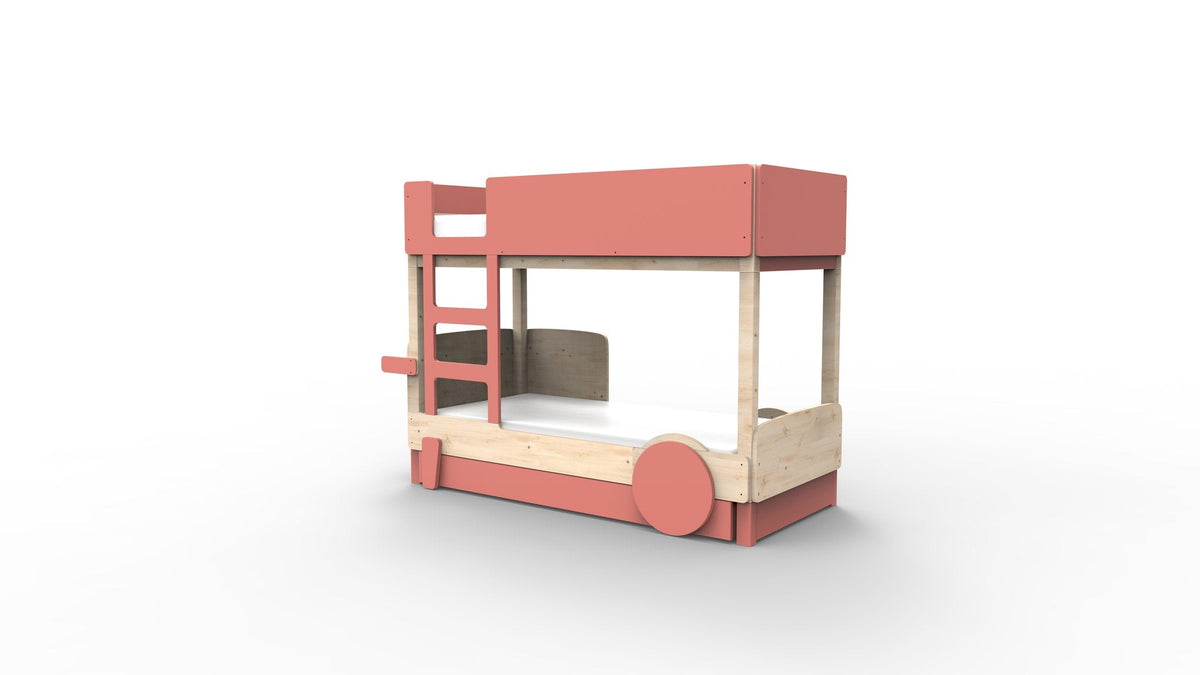 Mathy by Bols Discovery Bunk Bed in Coral (With pull-out bed)