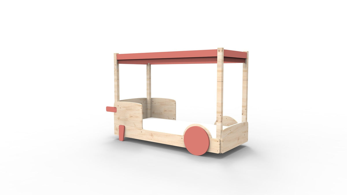 Mathy by Bols Discovery Canopy Car Bed in Coral (Bed only)