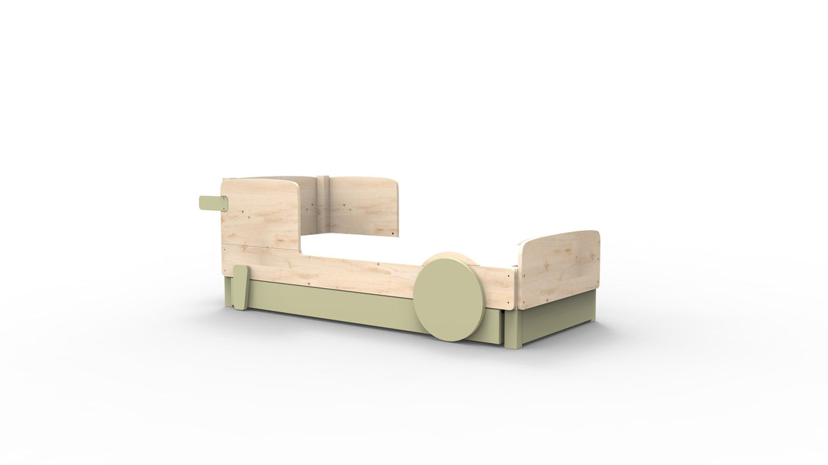 Mathy by Bols Discovery Car Bed in Moss Grey (With pull-out bed)