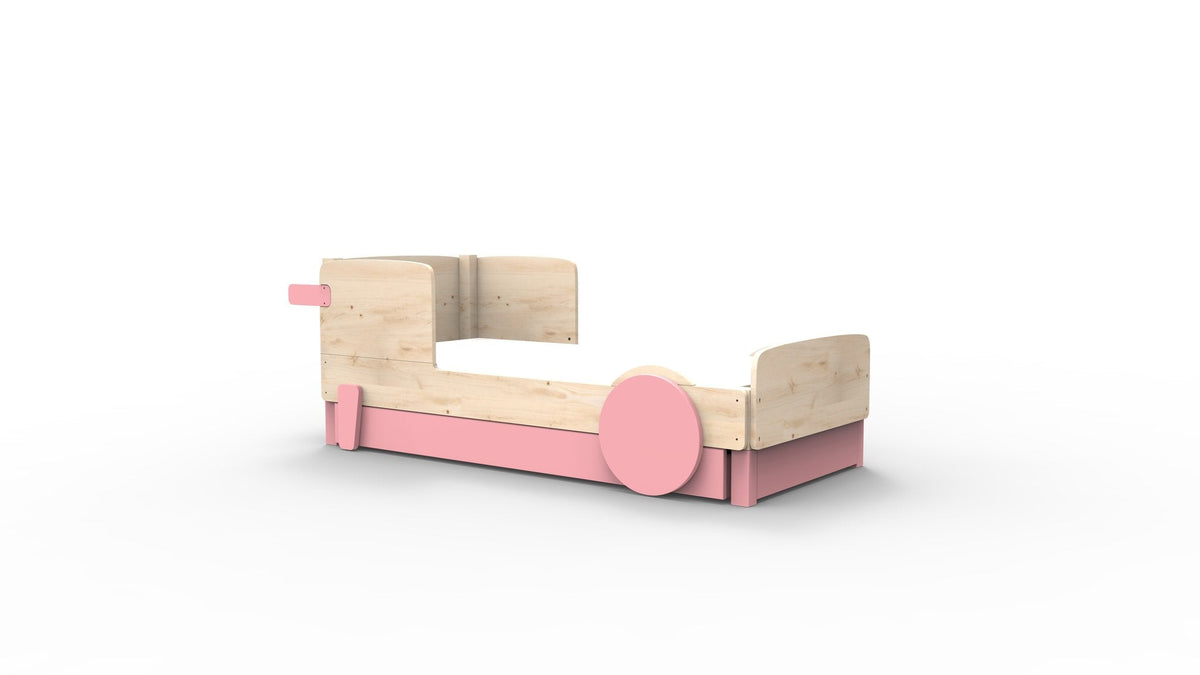 Mathy by Bols Discovery Car Bed in Very Light Pink (With pull-out bed)