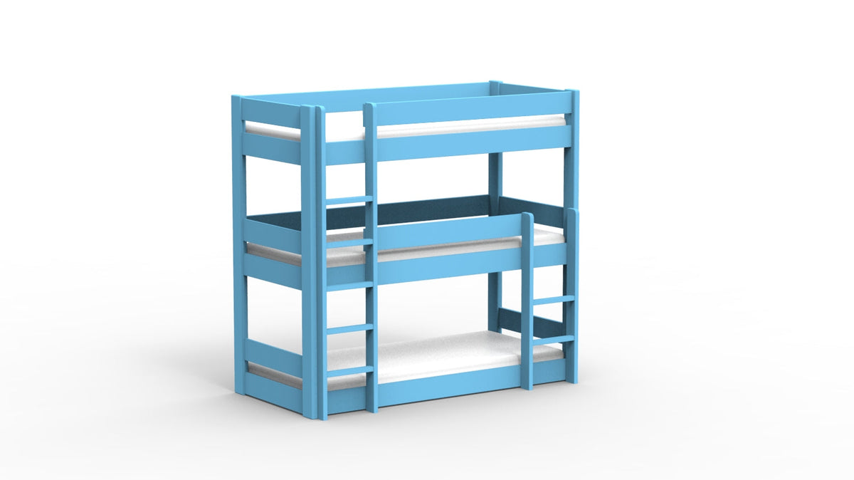Mathy by Bols Dominique 196 Triple Bunk Bed in Azur Blue