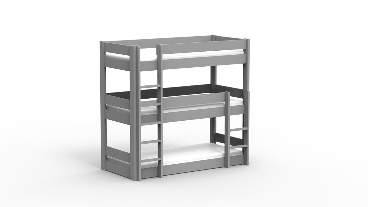 Mathy by Bols Dominique 196 Triple Bunk Bed in Cement Grey