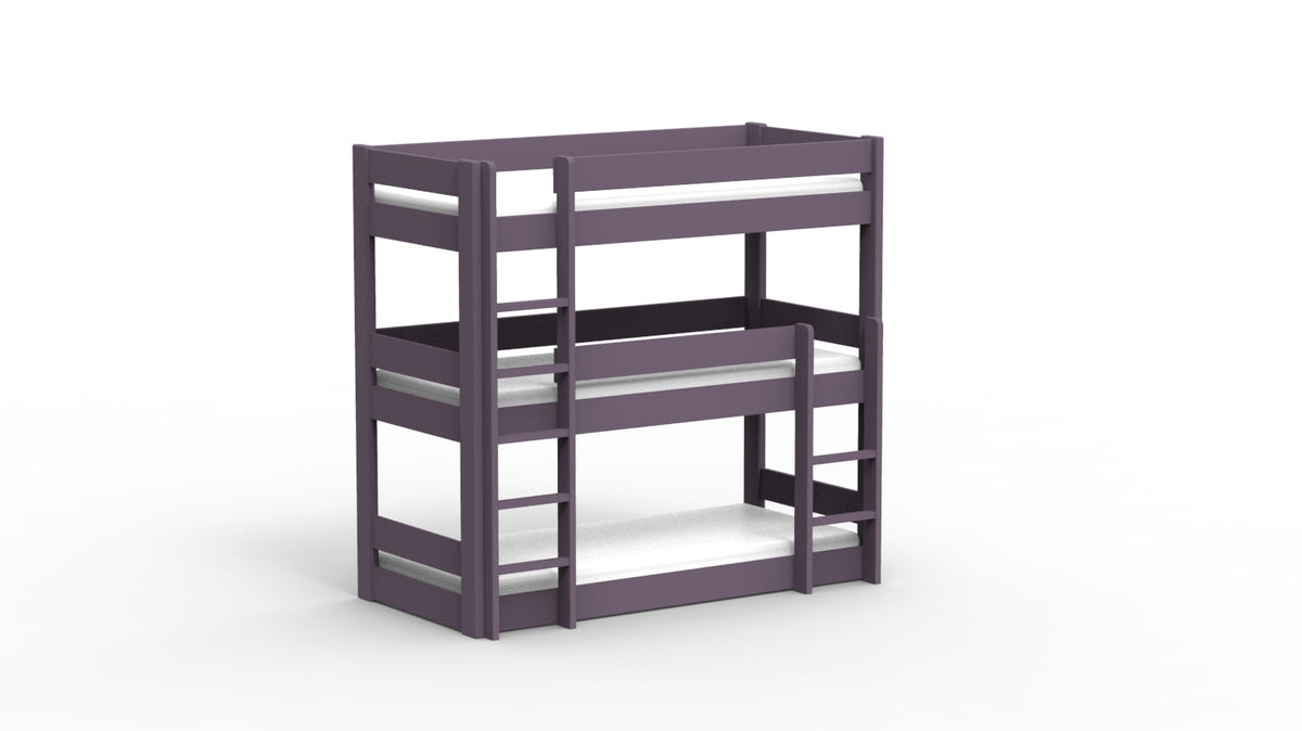 Mathy by Bols Dominique 196 Triple Bunk Bed in Cuberdon Purple