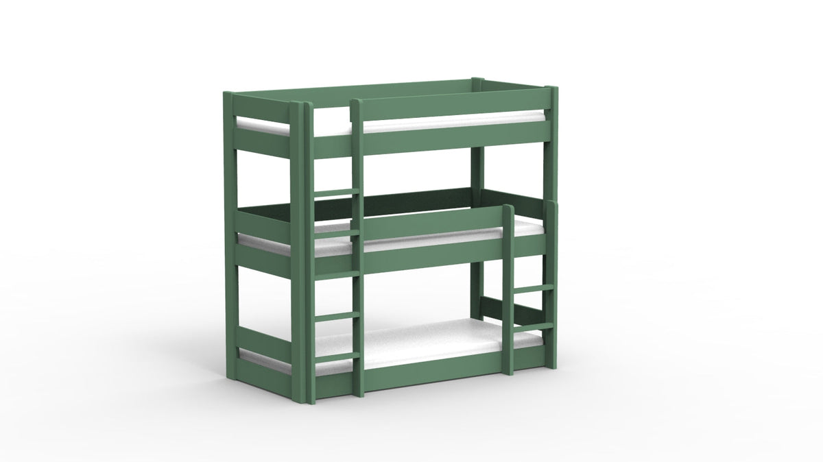 Mathy by Bols Dominique 196 Triple Bunk Bed in Jungle Green