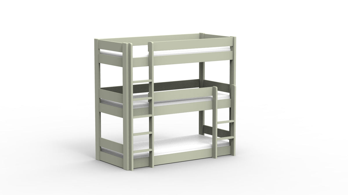Mathy by Bols Dominique 196 Triple Bunk Bed in Moss Grey