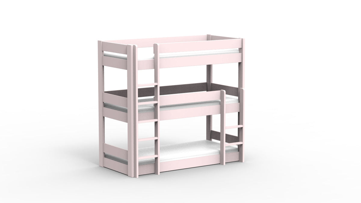 Mathy by Bols Dominique 196 Triple Bunk Bed in Powder Pink