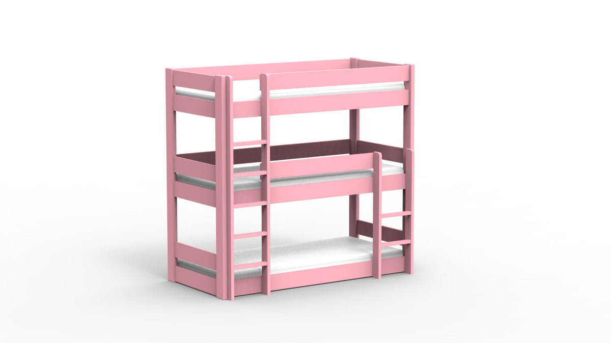 Mathy by Bols Dominique 196 Triple Bunk Bed in Very Light Pink