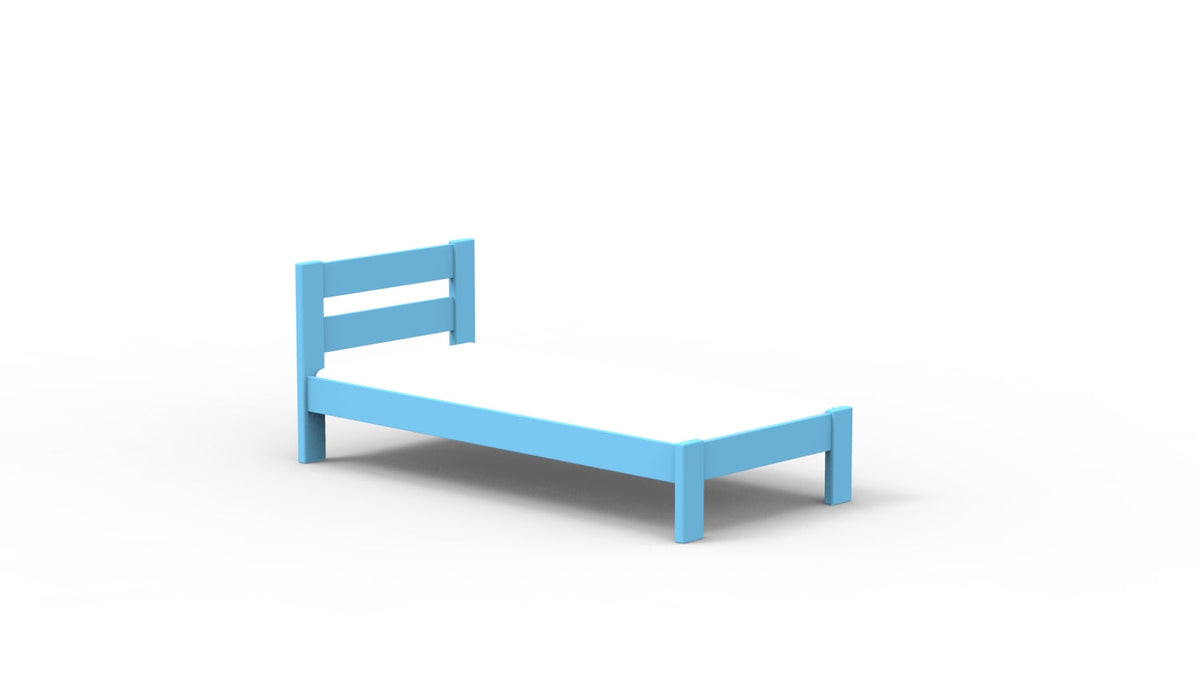 Mathy by Bols Dominique Stéphane Solid Pine Bed in Azur Blue