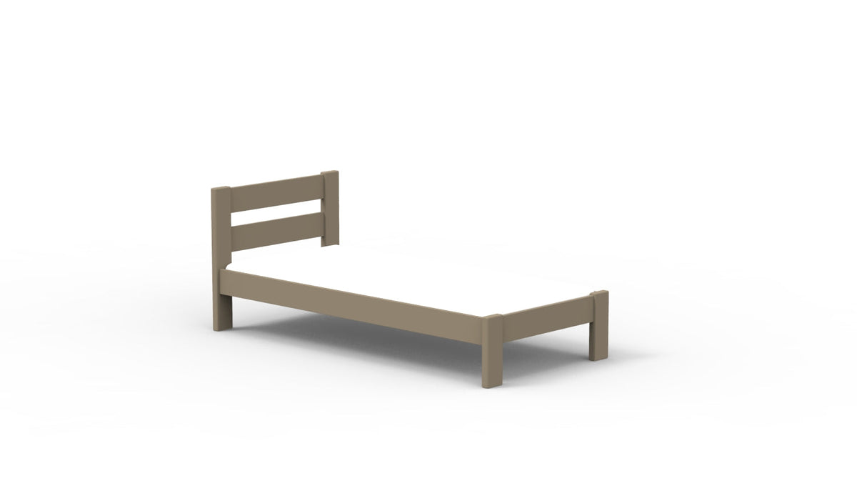Mathy by Bols Dominique Stéphane Solid Pine Bed in Linen