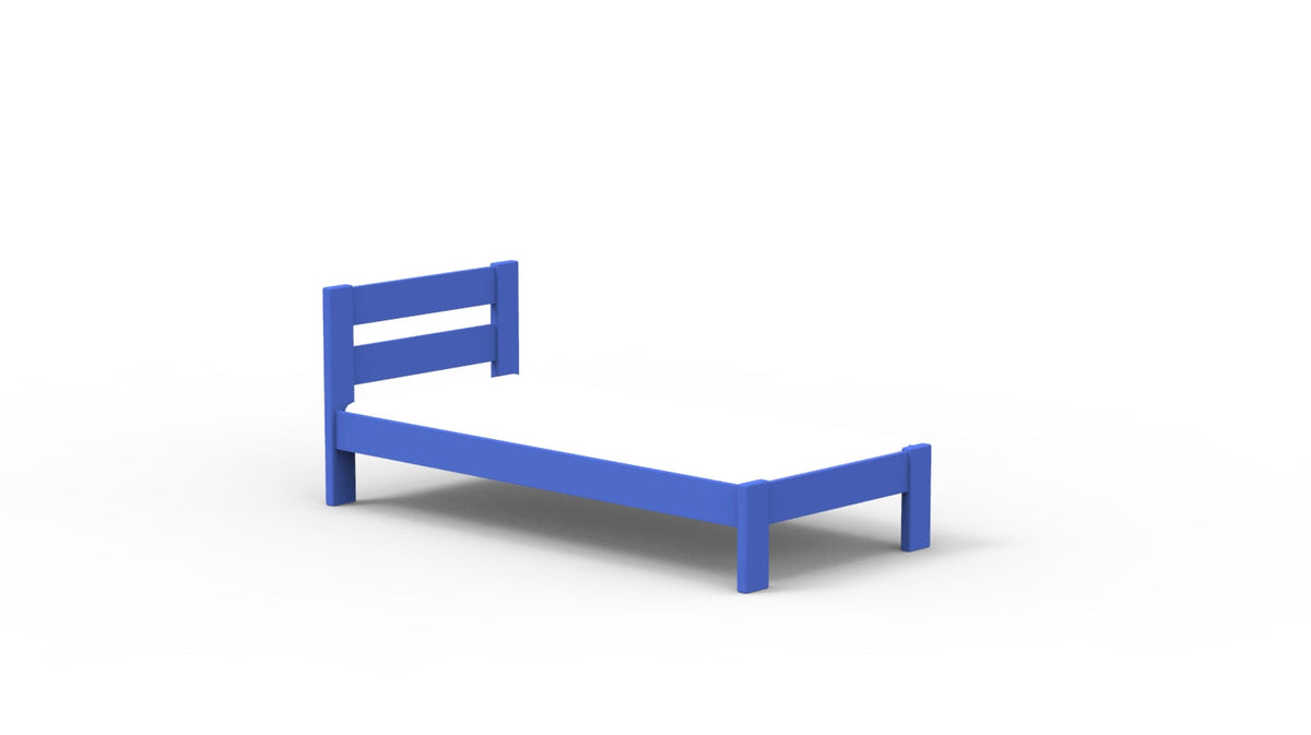 Mathy by Bols Dominique Stéphane Solid Pine Bed in Marseille Blue
