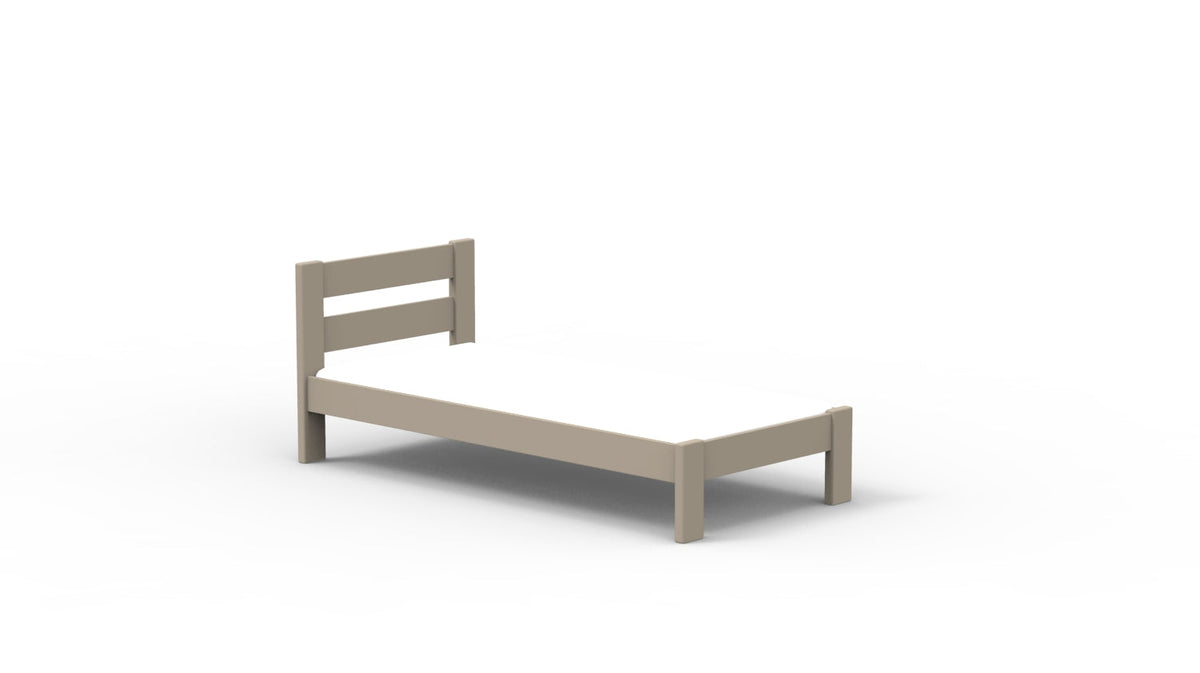 Mathy by Bols Dominique Stéphane Solid Pine Bed in Taupe
