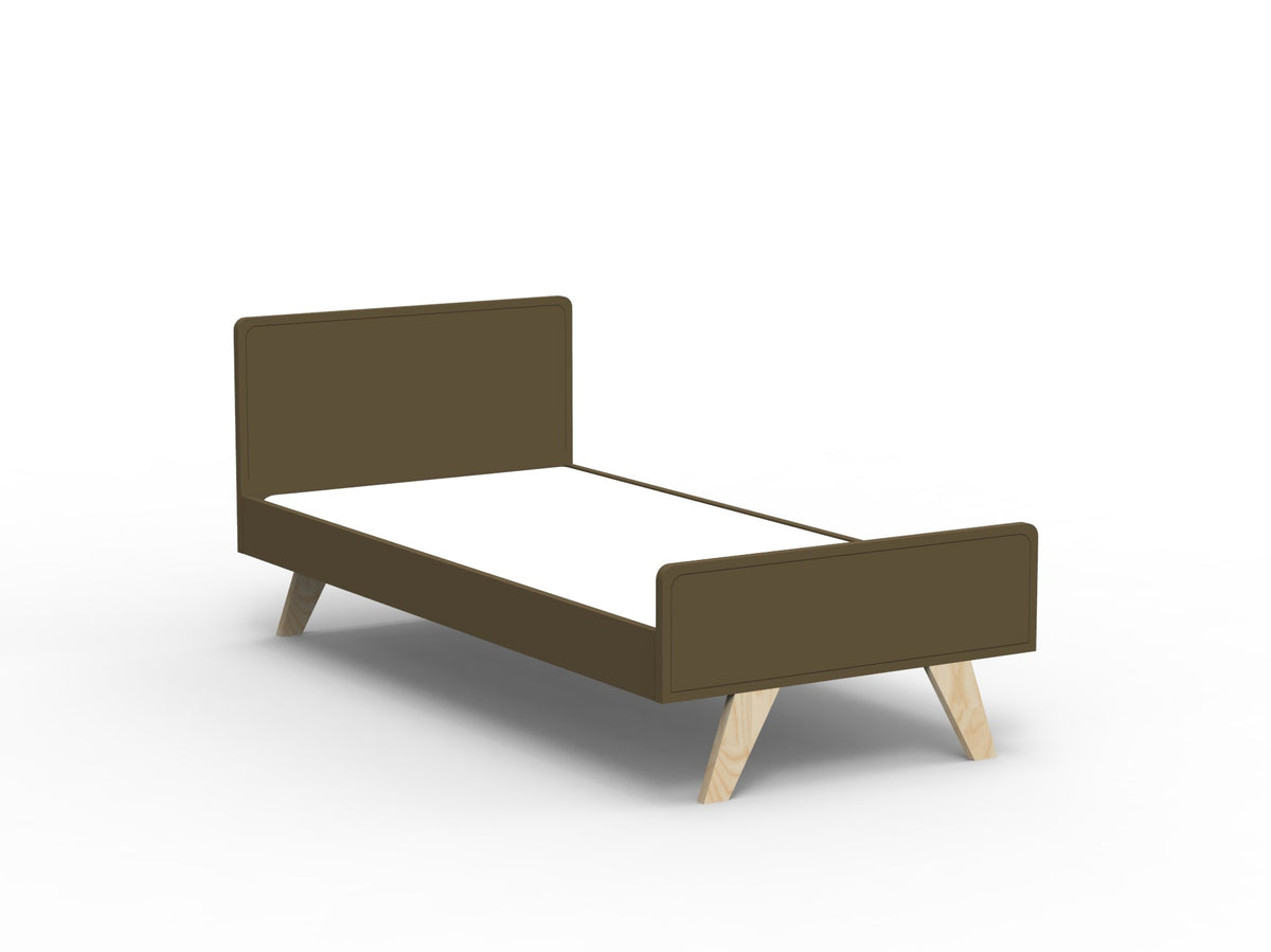 Mathy by Bols Madavin Bed in Artichoke (Varnished birch feet)