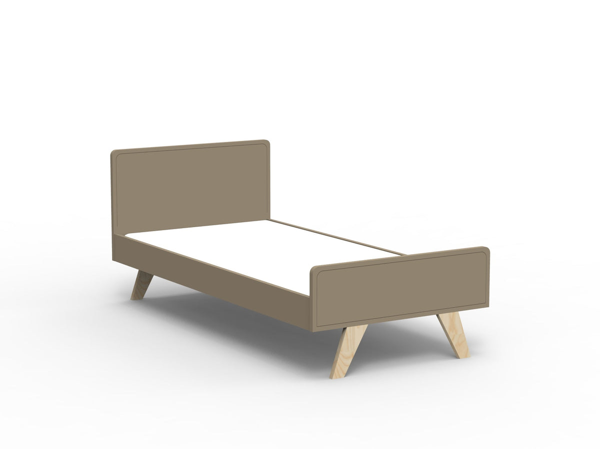 Mathy by Bols Madavin Bed in Linen (Varnished birch feet)