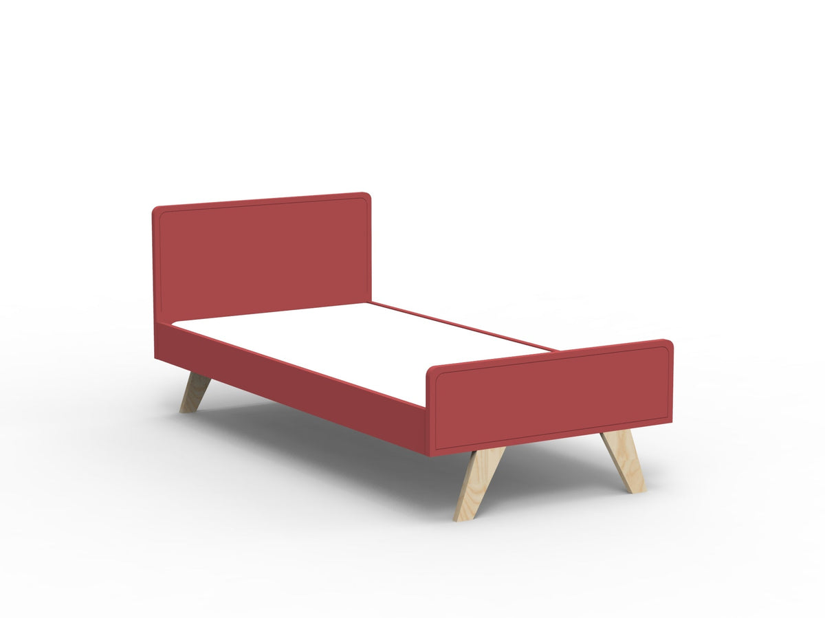 Mathy by Bols Madavin Bed in Marsala (Varnished birch feet)