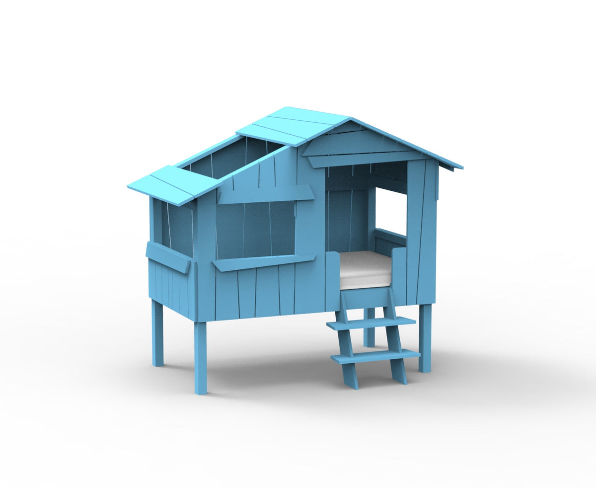 Mathy by Bols Small Treehouse Bed (90 x 150cm) in Azur Blue